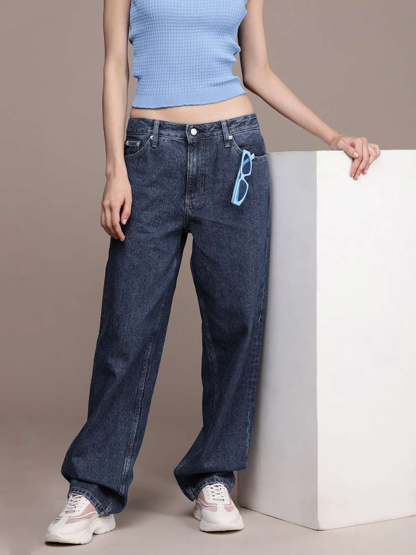 Calvin klein women's mid rise straight fit jeans hot sale