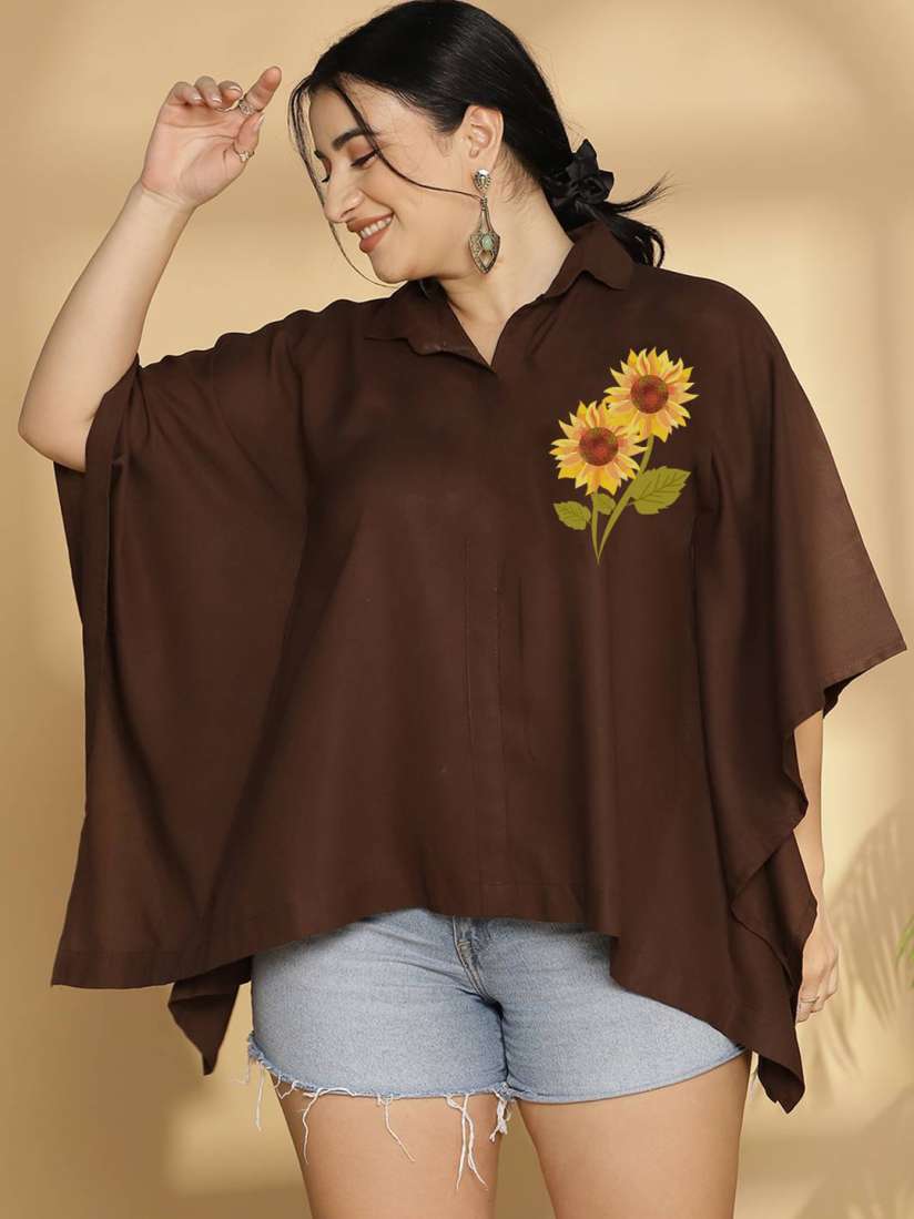 Buy LetsDressUp Floral Printed Kimono Sleeve Kaftan Top Tops for Women 24424322 Myntra