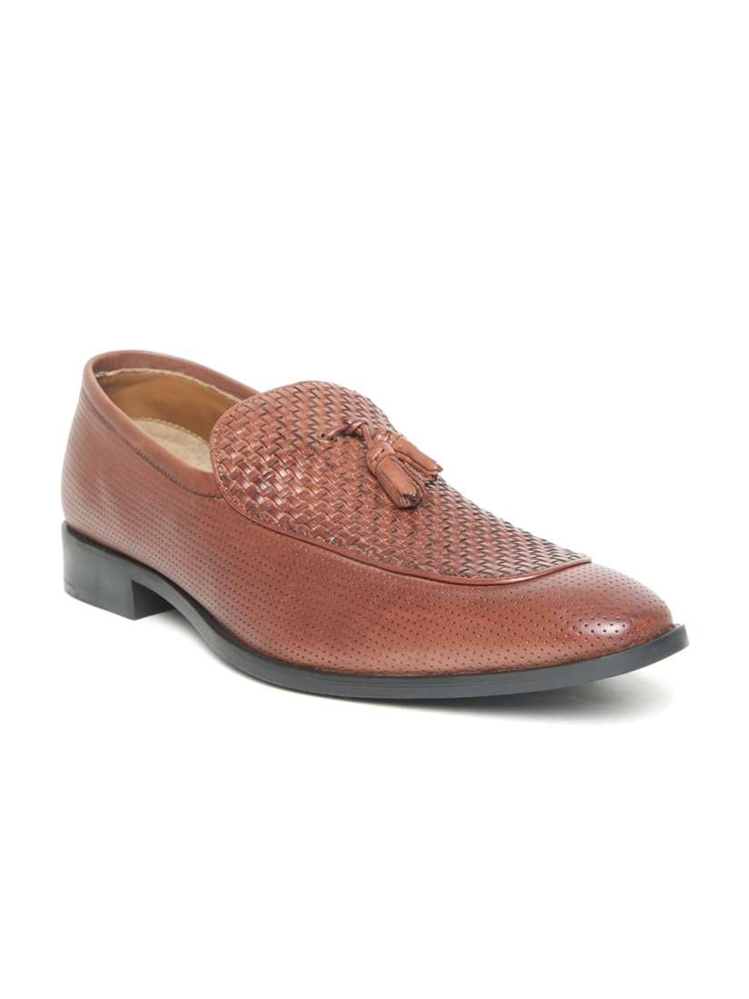 Buy Blackberrys Men Brown Leather Basketweave Semiformal Slip Ons Formal Shoes for Men 2442684 Myntra