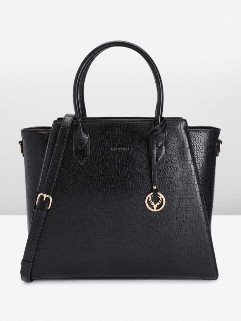 Buy Allen Solly Crocodile Textured PU Laptop Handheld Bag with Brand Logo Tasselled Detail Handbags for Women 24428538 Myntra