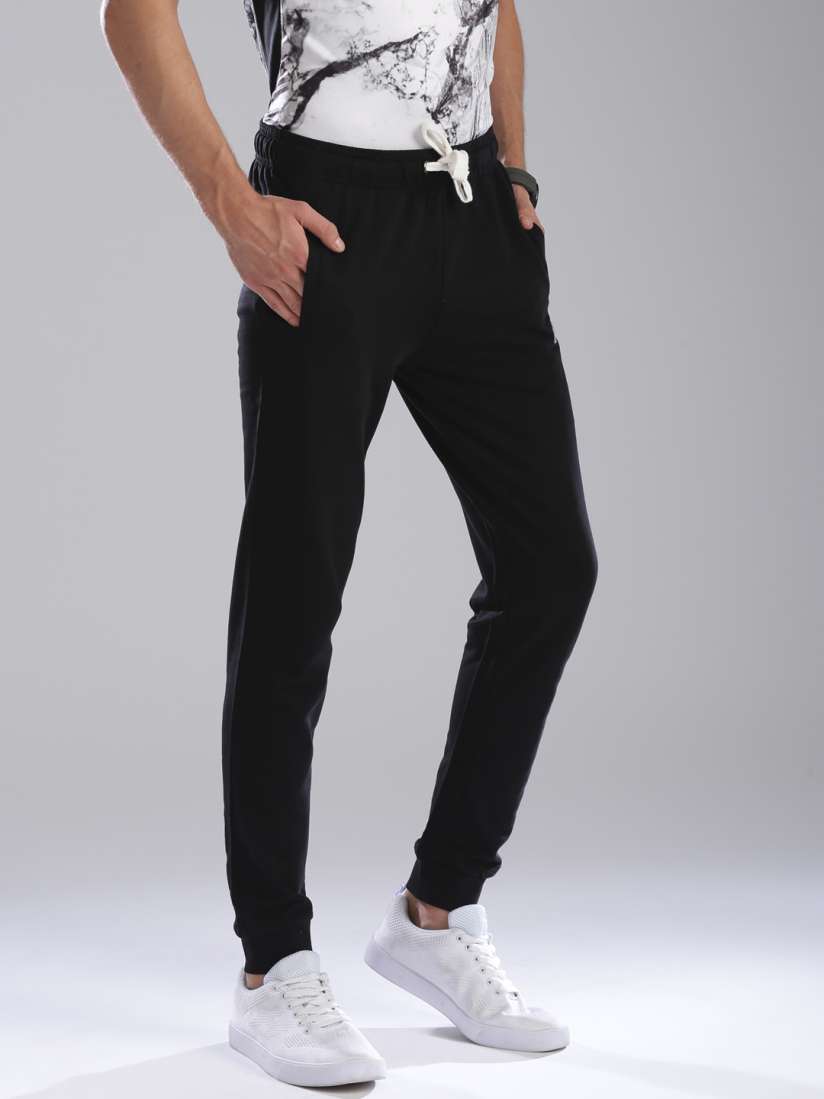 Buy Kappa Men Black Slim Fit Solid Joggers Track Pants for Men 2443076 Myntra