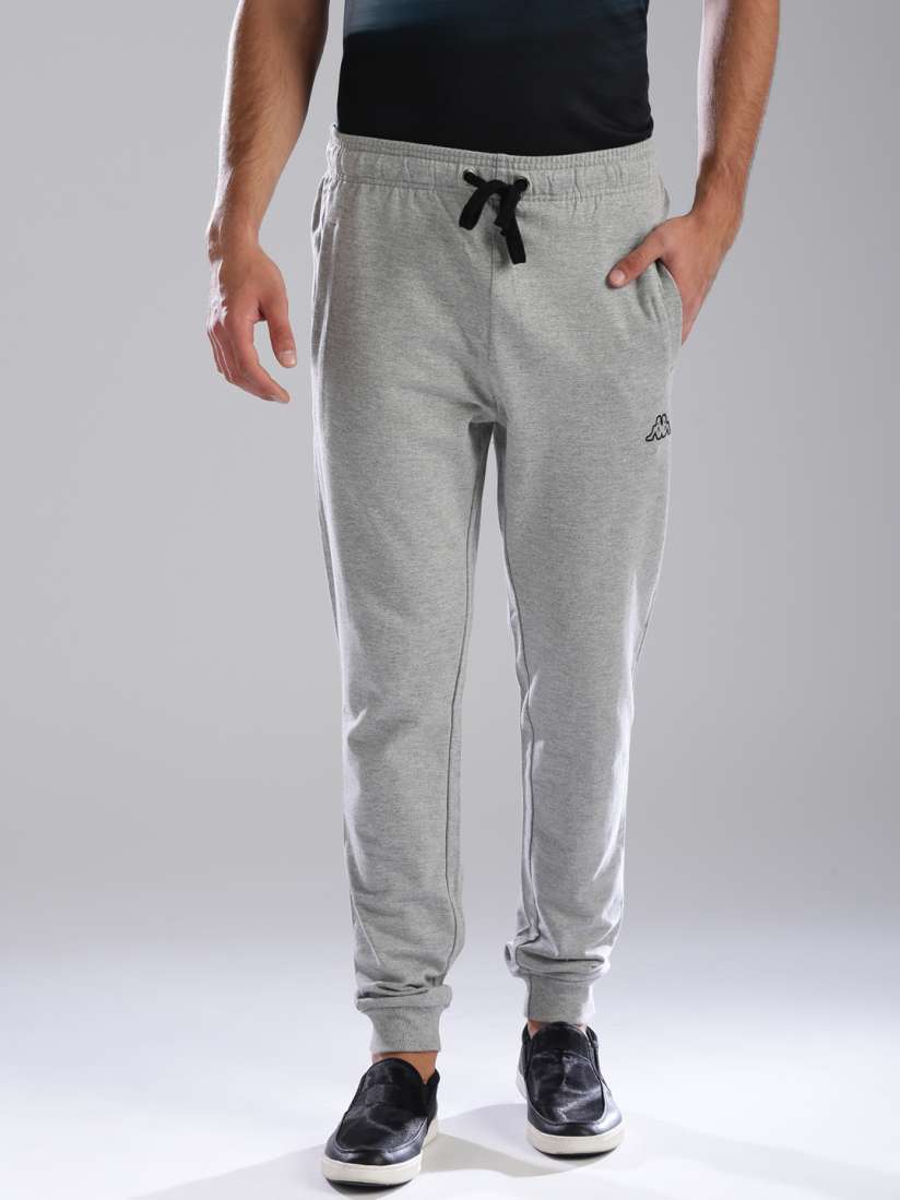 Buy Kappa Men Grey Slim Fit Solid Joggers Track Pants for Men 2443077 Myntra