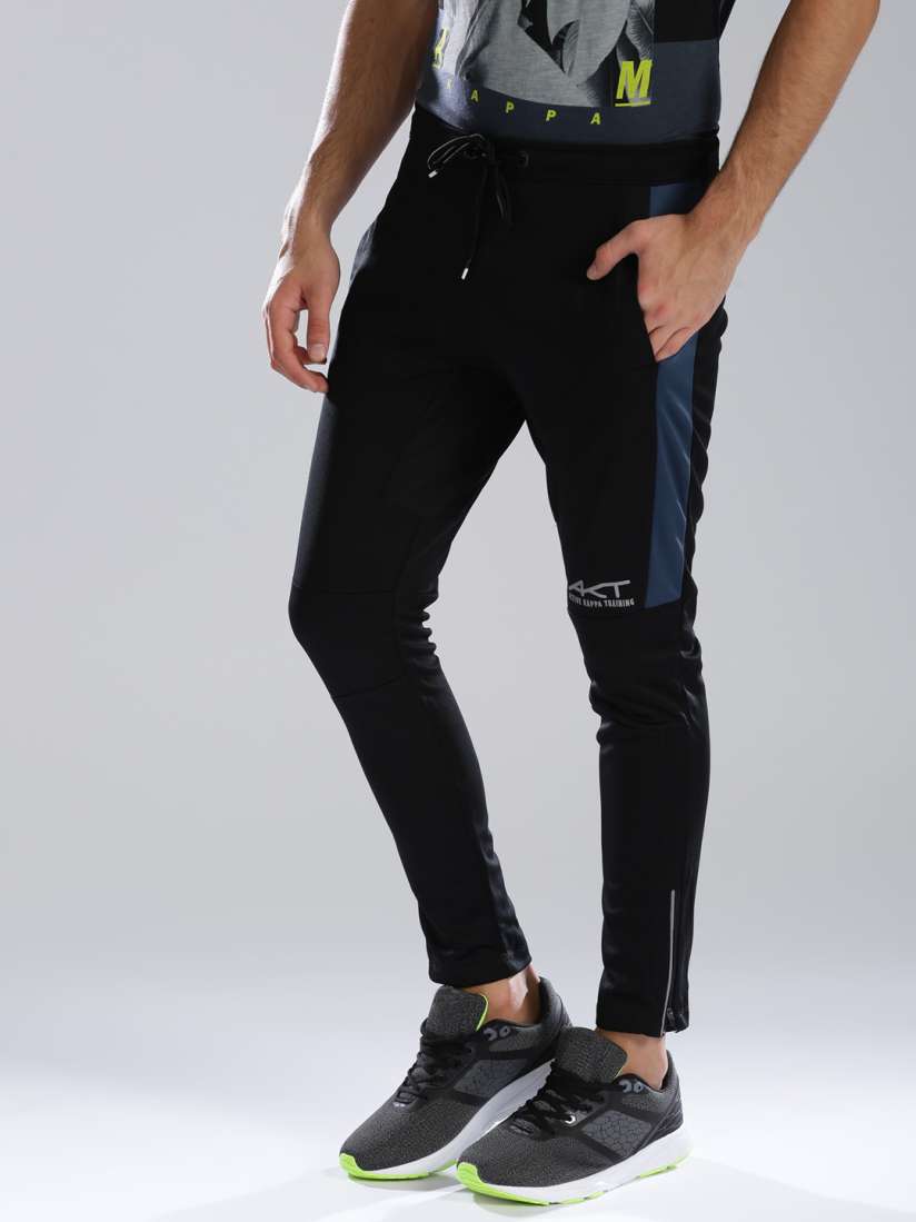 Buy Kappa Black Skin Fit Sports Wear Track Pants Track Pants for Men 2443078 Myntra