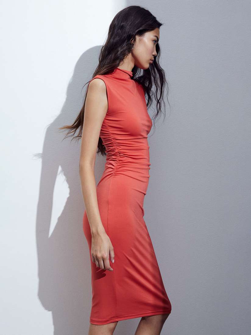 Gathered bodycon dress discount