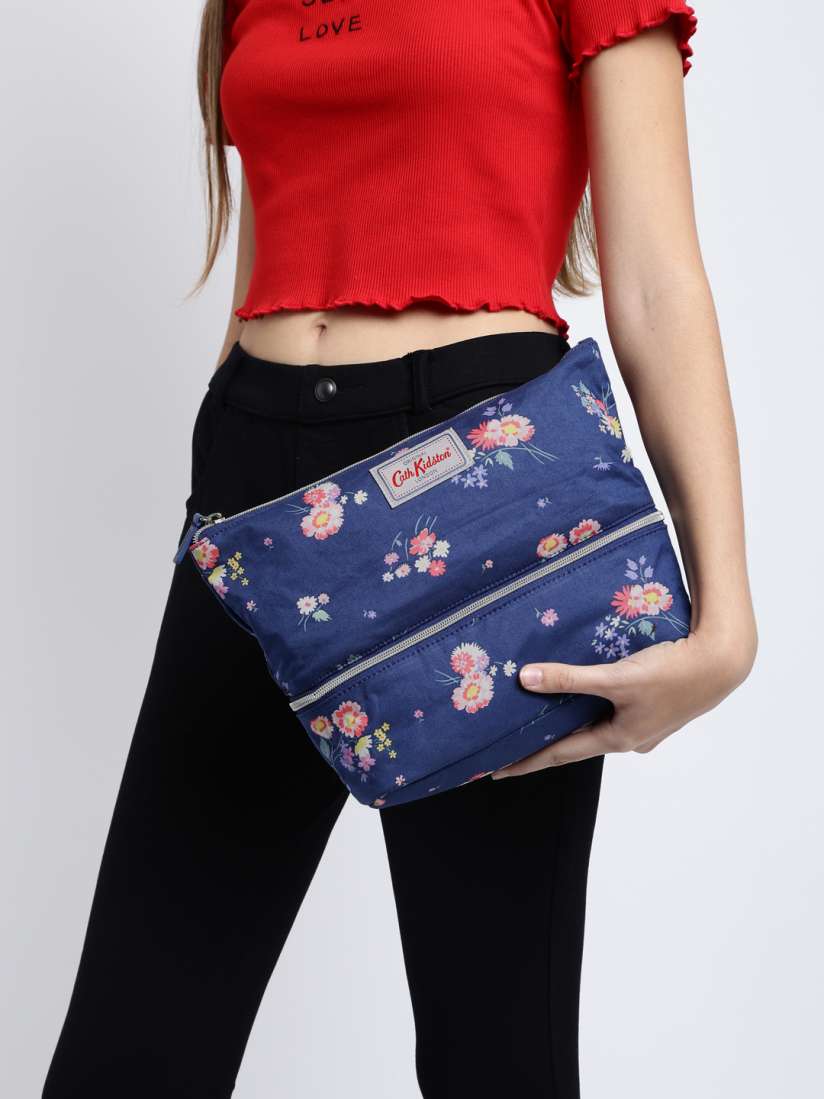 Buy Cath Kidston Blue Printed Double Decker Cosmetic Bag Clutches for Women 2443272 Myntra