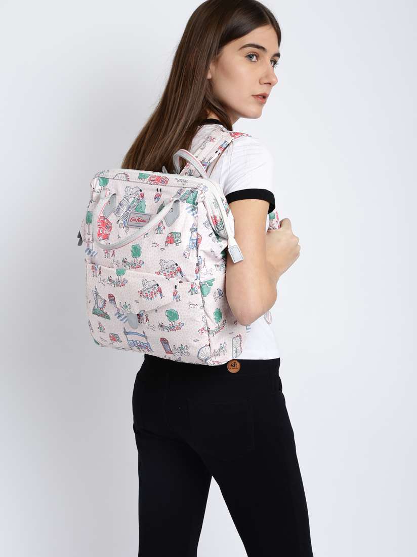 Buy Cath Kidston Women Pink Graphic Frame Handbag cum Backpack Backpacks for Women 2443278 Myntra