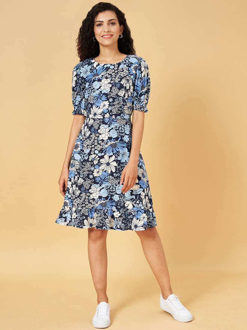 Buy Honey by Pantaloons Floral Printed Puff Sleeves A Line Dress Dresses for Women 24437326 Myntra