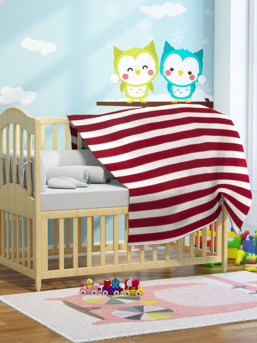 Buy Pluchi Maroon White Striped AC Room 400 GSM Baby Blanket Blankets Quilts and Dohars for Unisex Kids 2444159 Myntra