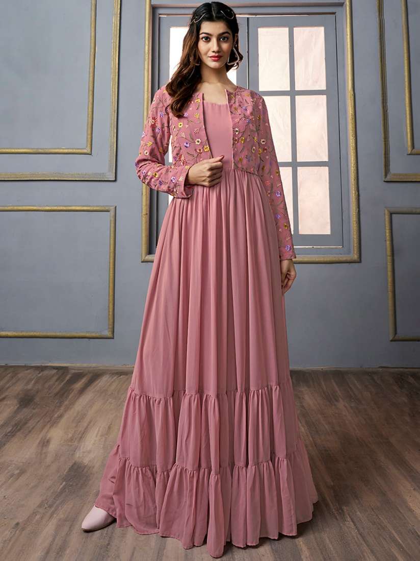 Buy Inddus A line Maxi Ethnic Dress With Jacket Ethnic Dresses for Women 24451776 Myntra