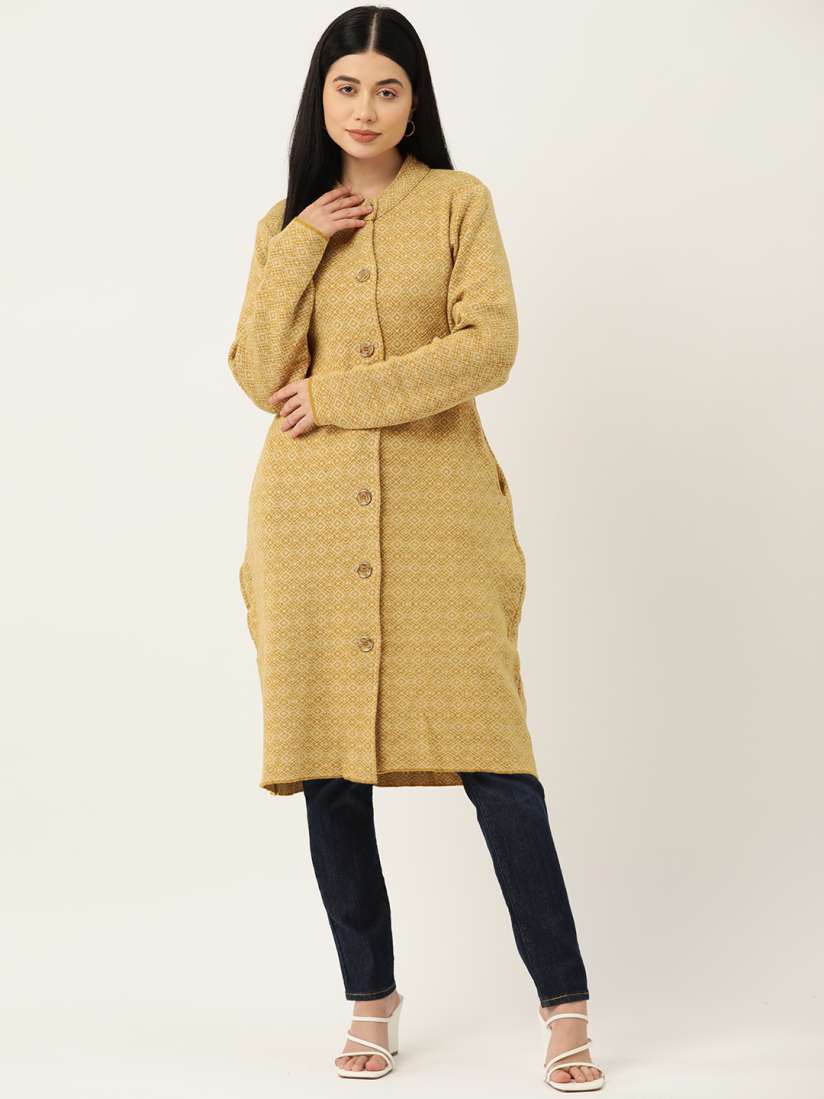 Buy American Eye Women Self Design Longline Cardigan Sweaters for Women 24457262 Myntra