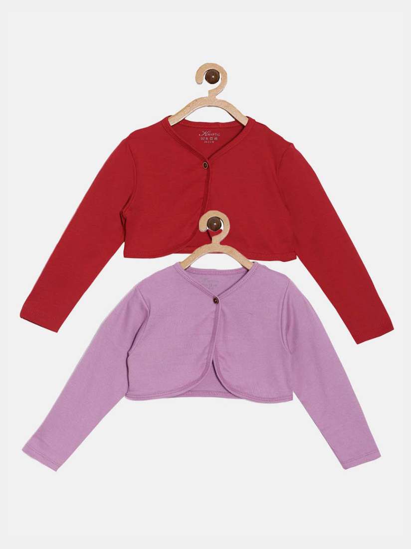 Buy Kryptic Infants Girls Pack Of 2 Pure Cotton Crop Shrugs Shrug for Girls 24458526 Myntra