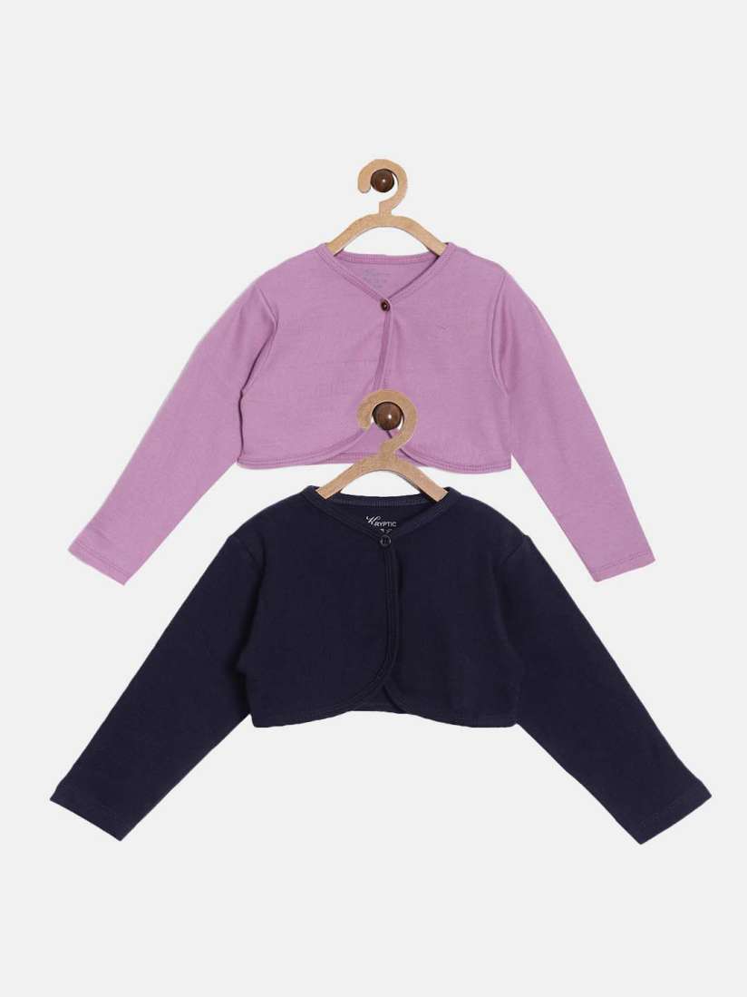 Buy Kryptic Infants Girls Pack Of 2 Pure Cotton Crop Shrugs Shrug for Girls 24458544 Myntra