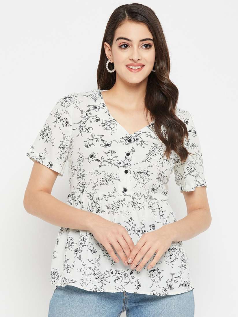 Buy STYLE BLUSH Floral Printed Peplum Top Tops for Women 24458854 Myntra