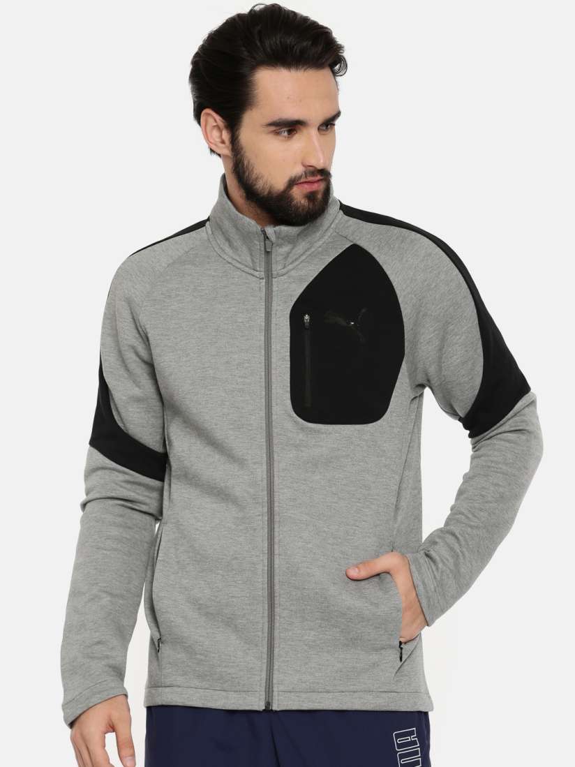 Buy PUMA MEN Grey Evostripe Move Slim Fit Jacket Jackets for Men 2446100 Myntra