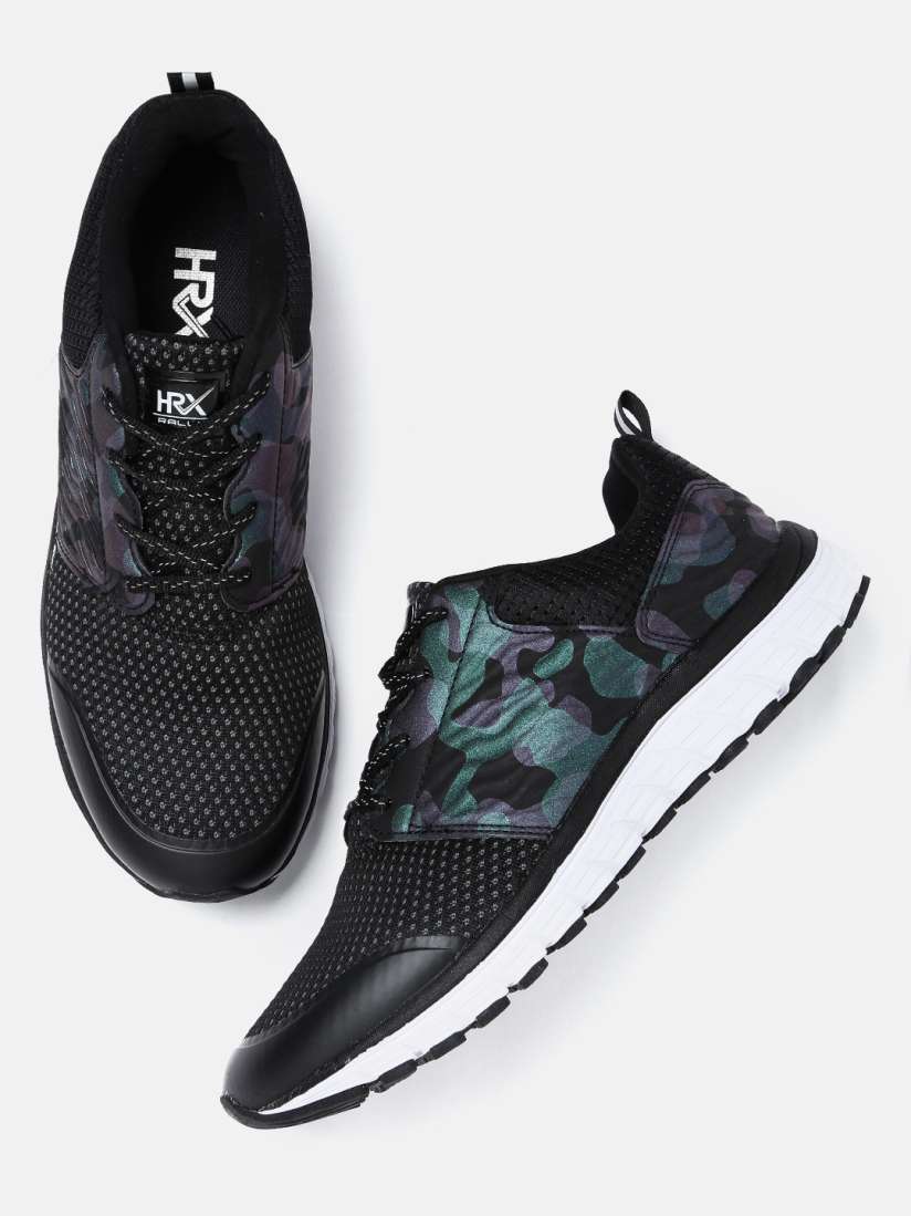 Hrx by hrithik roshan black running shoes clearance