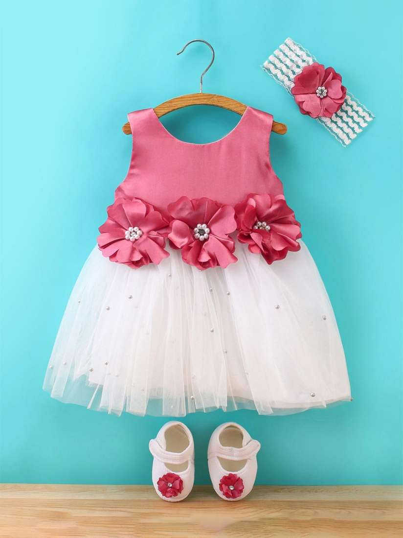 Buy Enfance Girls Colourblocked Fit Flare Dress With Embellishment Dresses for Girls 24464424 Myntra