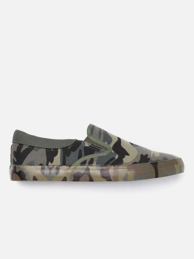 Buy Roadster Men Green Camouflage Print Slip On Sneakers Casual Shoes for Men 2446601 Myntra
