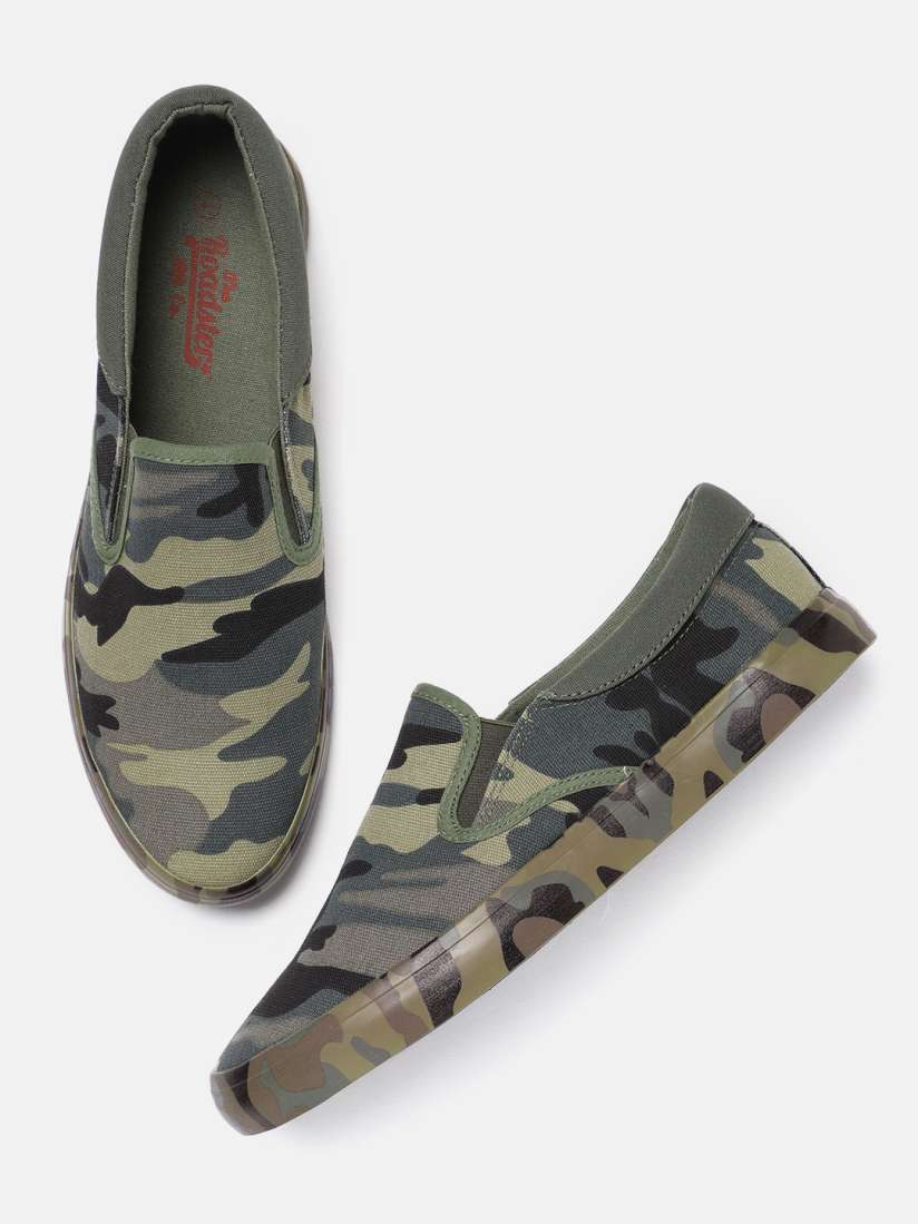 Buy Roadster Men Green Camouflage Print Slip On Sneakers Casual Shoes for Men 2446601 Myntra