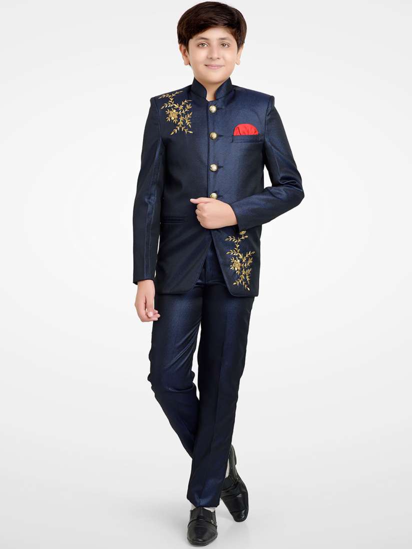 Buy BAESD Boys Mandarin Collar Blazer Pant Suit Suits for Boys 24467300 Myntra