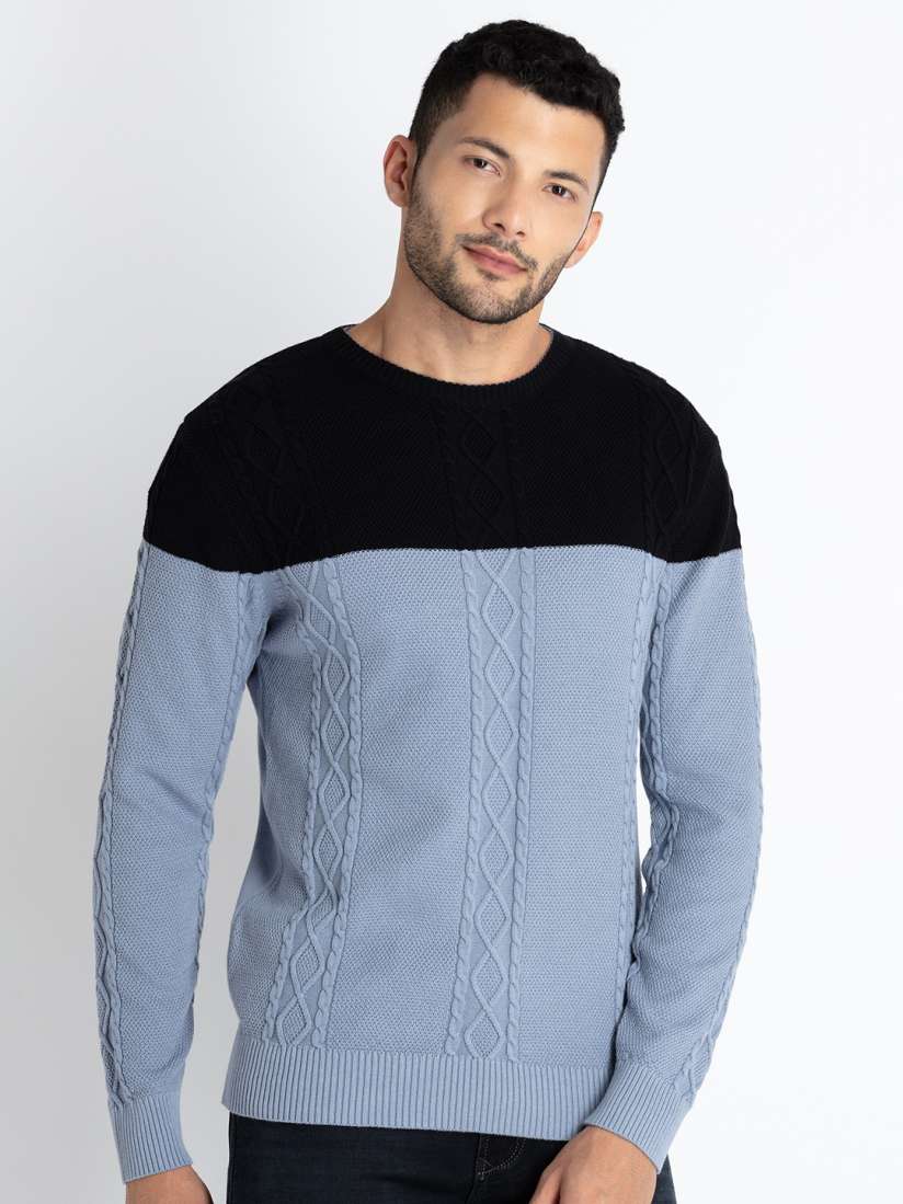 Buy Status Quo Colourblocked Cotton Pullover Sweater Sweaters for Men 24468148 Myntra