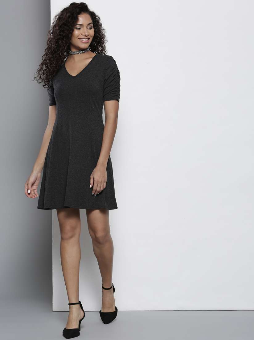 Buy DOROTHY PERKINS Women Charcoal Grey Solid A Line Dress Dresses for Women 2448065 Myntra