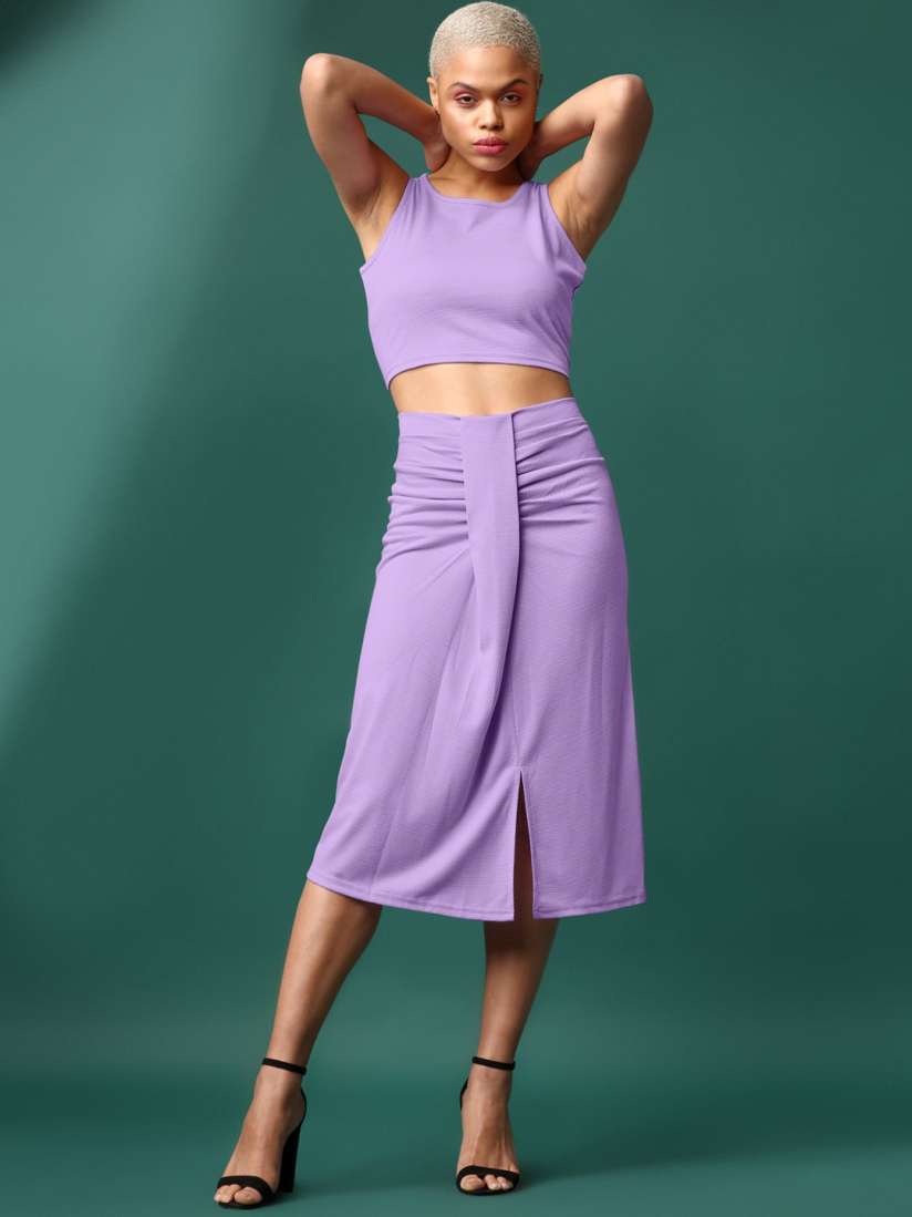 Buy PURVAJA Round Neck Crop Top With Skirts Co Ords Co Ords for Women 24481916 Myntra