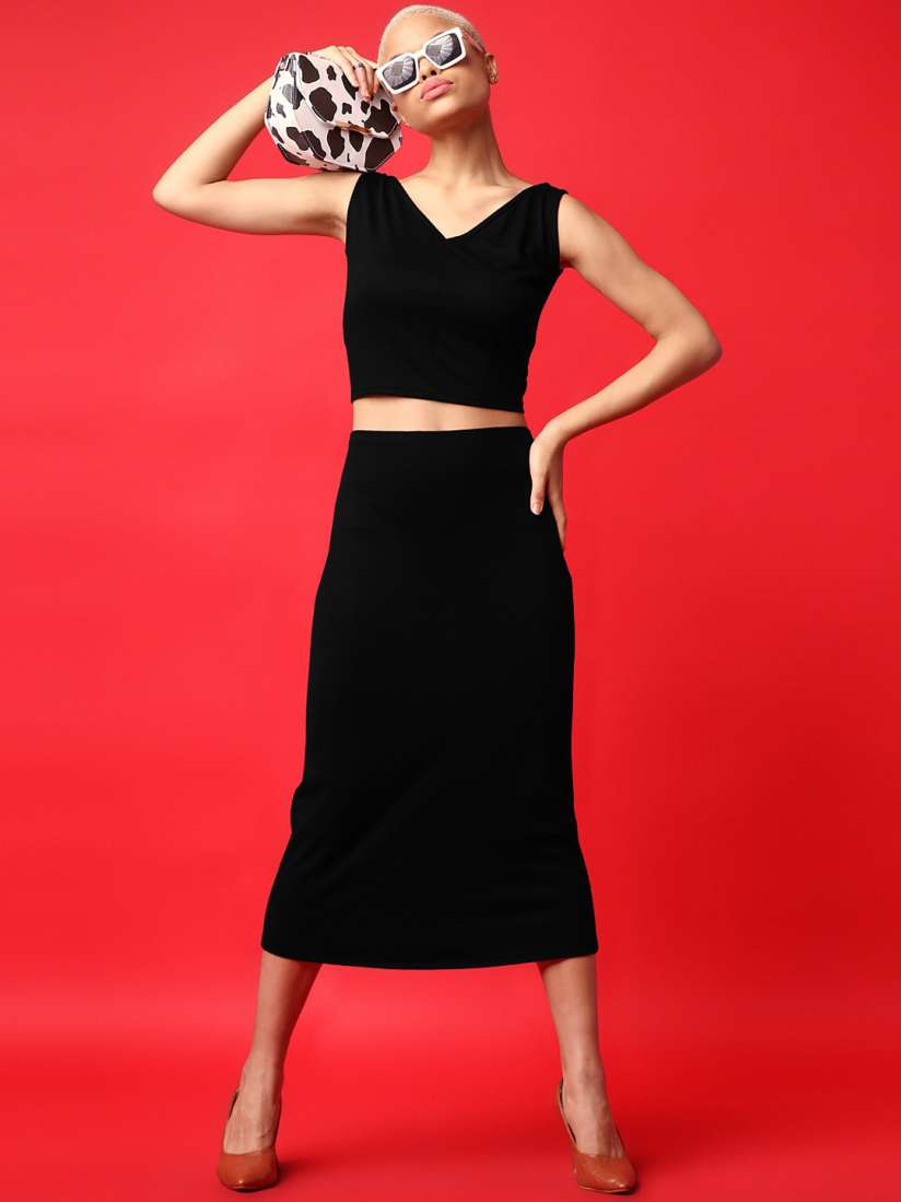Buy PURVAJA V Neck Top Skirt Co Ord Co Ords for Women 24481940 Myntra