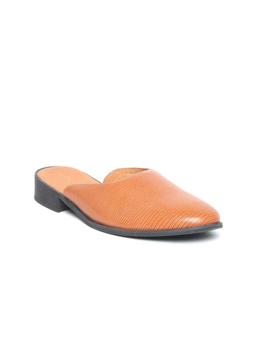 Buy Vero Moda Women Tan Brown Textured Mules Flats for Women 2448293 Myntra