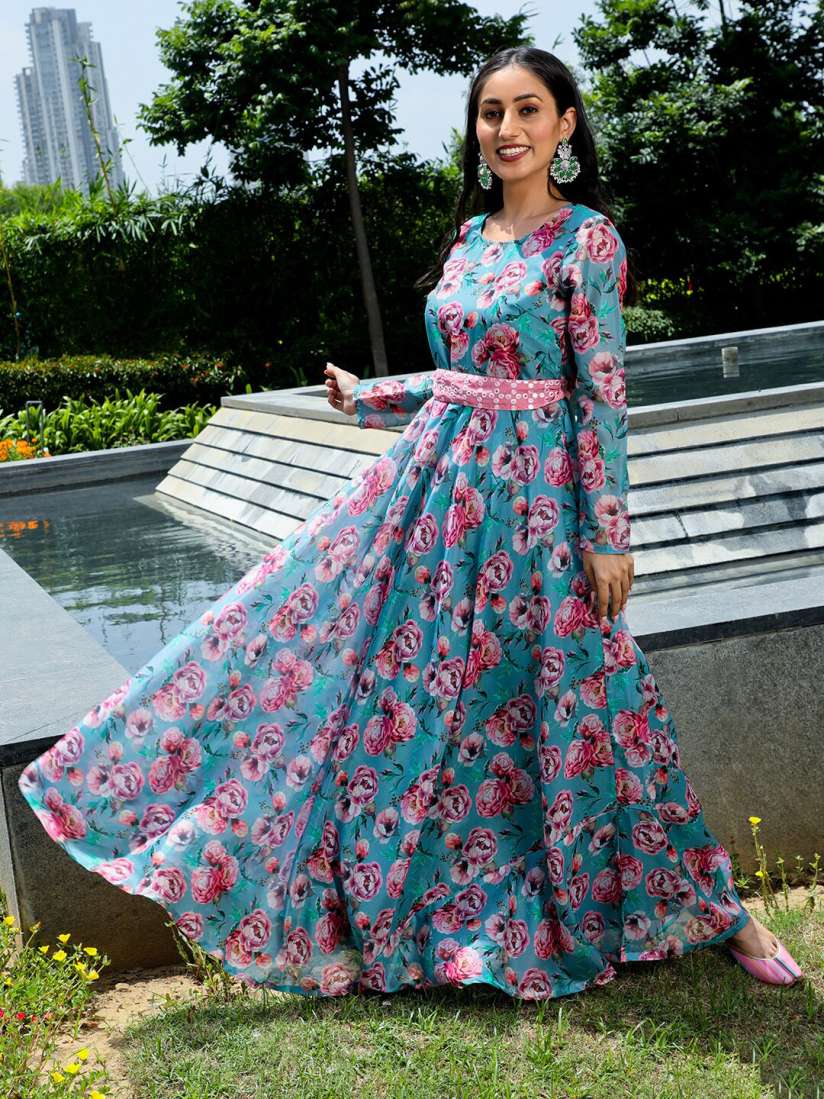 Aks maxi dress myntra top
