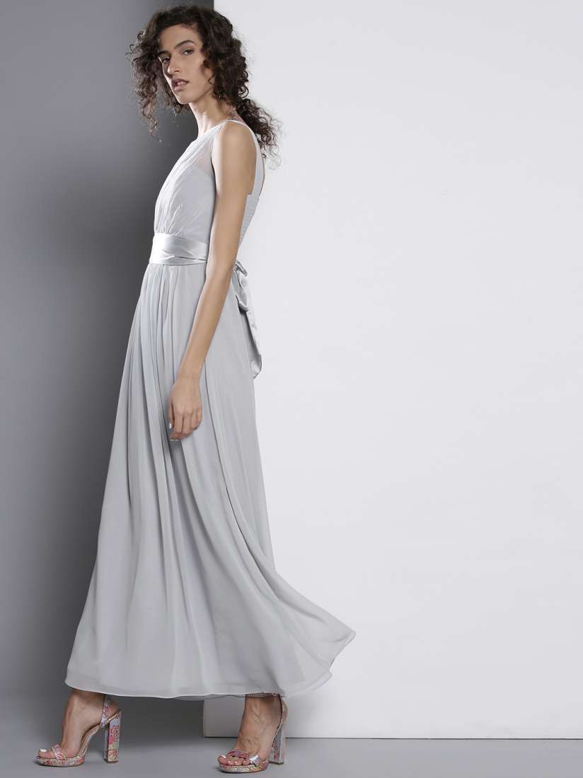 Buy SHOWCASE by DOROTHY PERKINS Women Grey Solid One Shoulder Maxi Dress Dresses for Women 2449133 Myntra