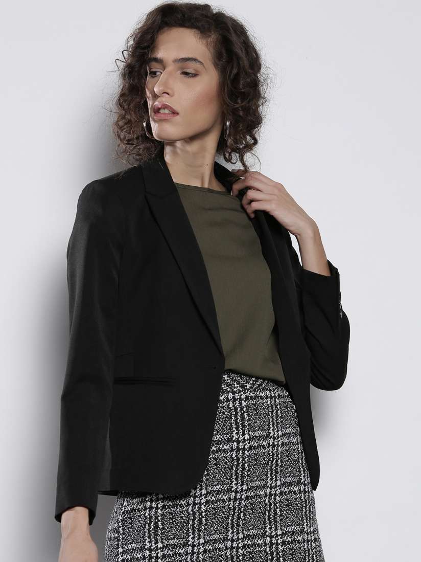 Buy DOROTHY PERKINS Black Single Breasted Casual Blazer Blazers for Women 2449258 Myntra