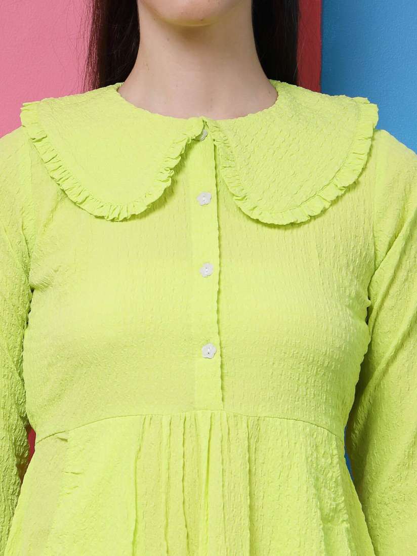 Yellow peter pan collar dress on sale