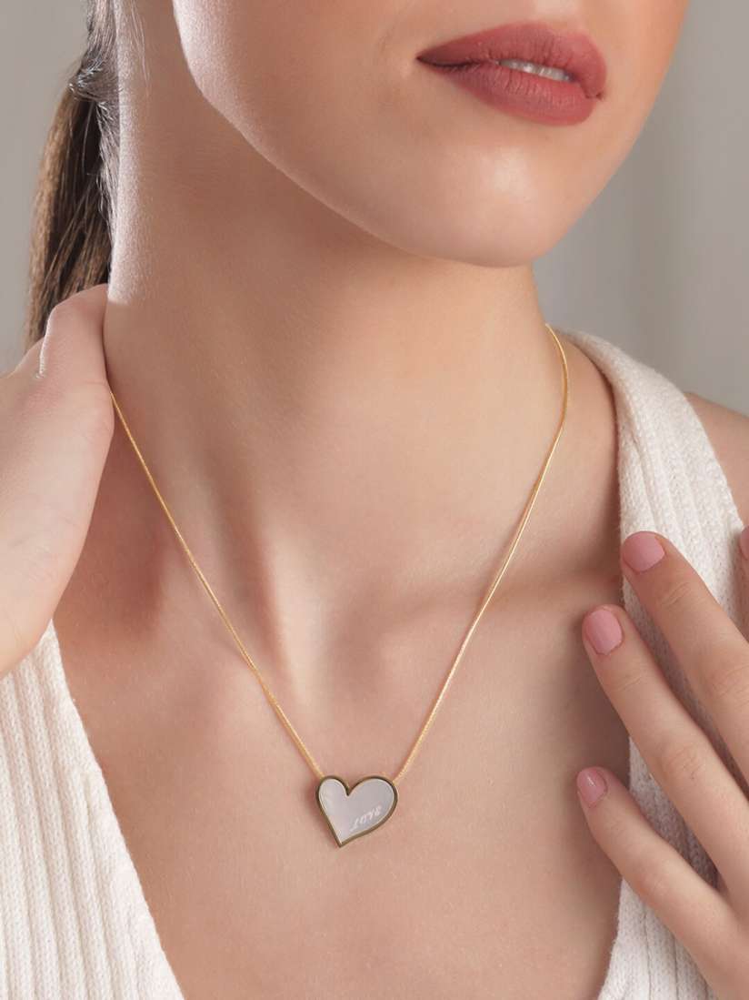 Buy Rubans 18K Gold Plated StainlessSteel Tarnish Free Waterproof Pearl Heart Pendant Necklace Necklace and Chains for Women 24497384 Myntra