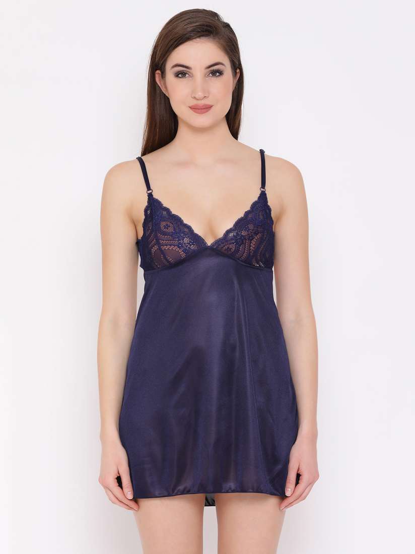 Buy Clovia Blue Solid Baby Doll NS1053P08 Baby Dolls for Women 2450067 Myntra