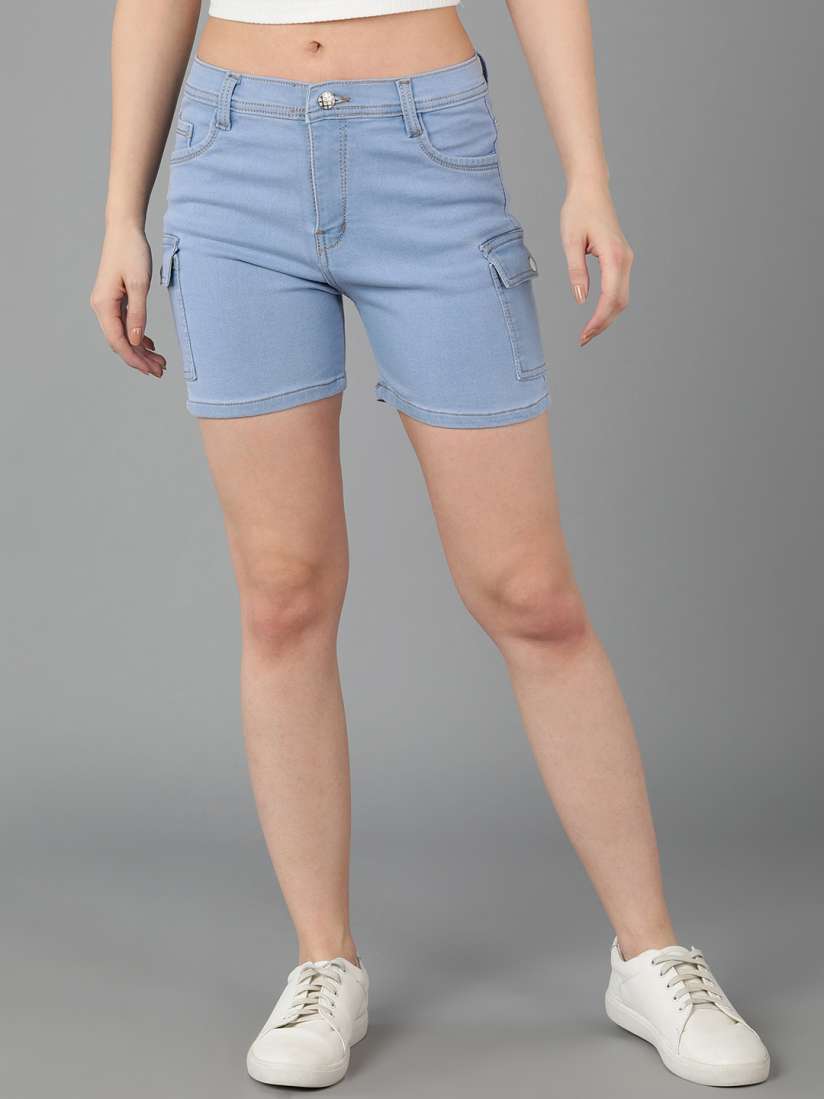 Buy A Okay Women Slim Fit Cycling Denim Shorts Shorts for Women 24501042 Myntra