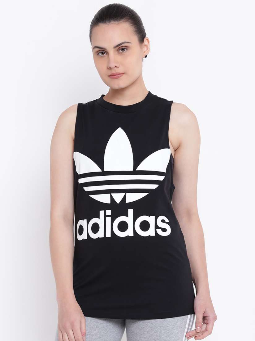 Buy ADIDAS Originals Women Black TREFOIL Printed Tank Top Tops for Women 2450365 Myntra