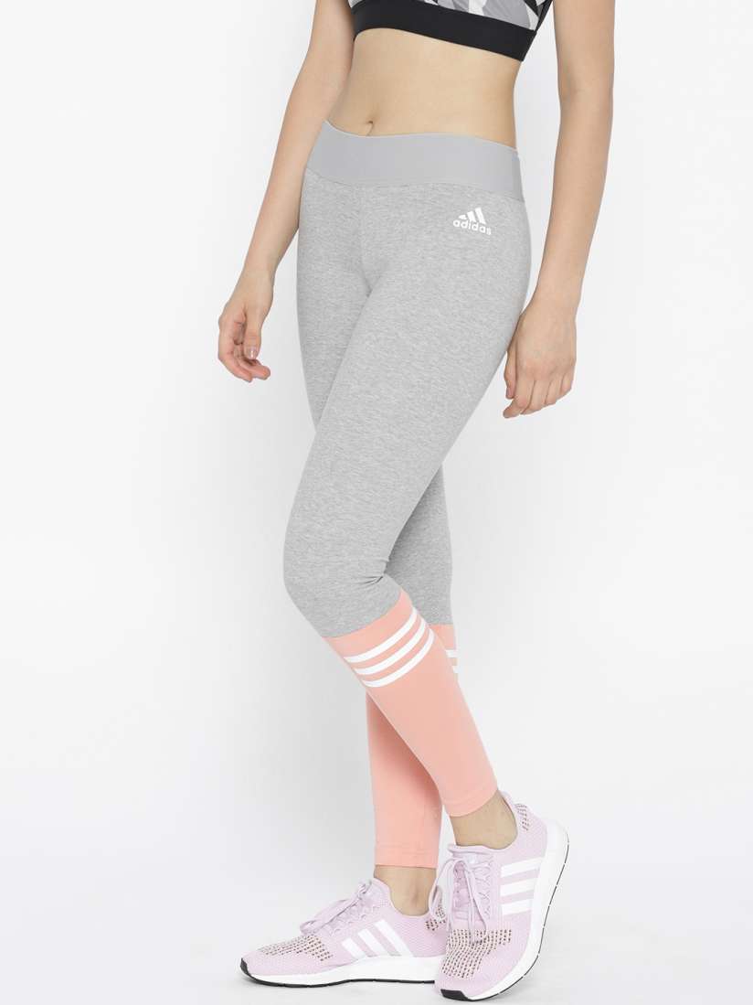 Buy ADIDAS Women Grey Peach Coloured SID Colourblocked Training Tights Tights for Women 2450420 Myntra