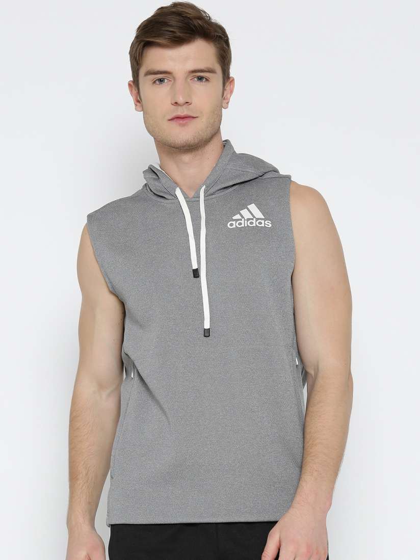 Mens adidas sleeveless hoodie hot sale