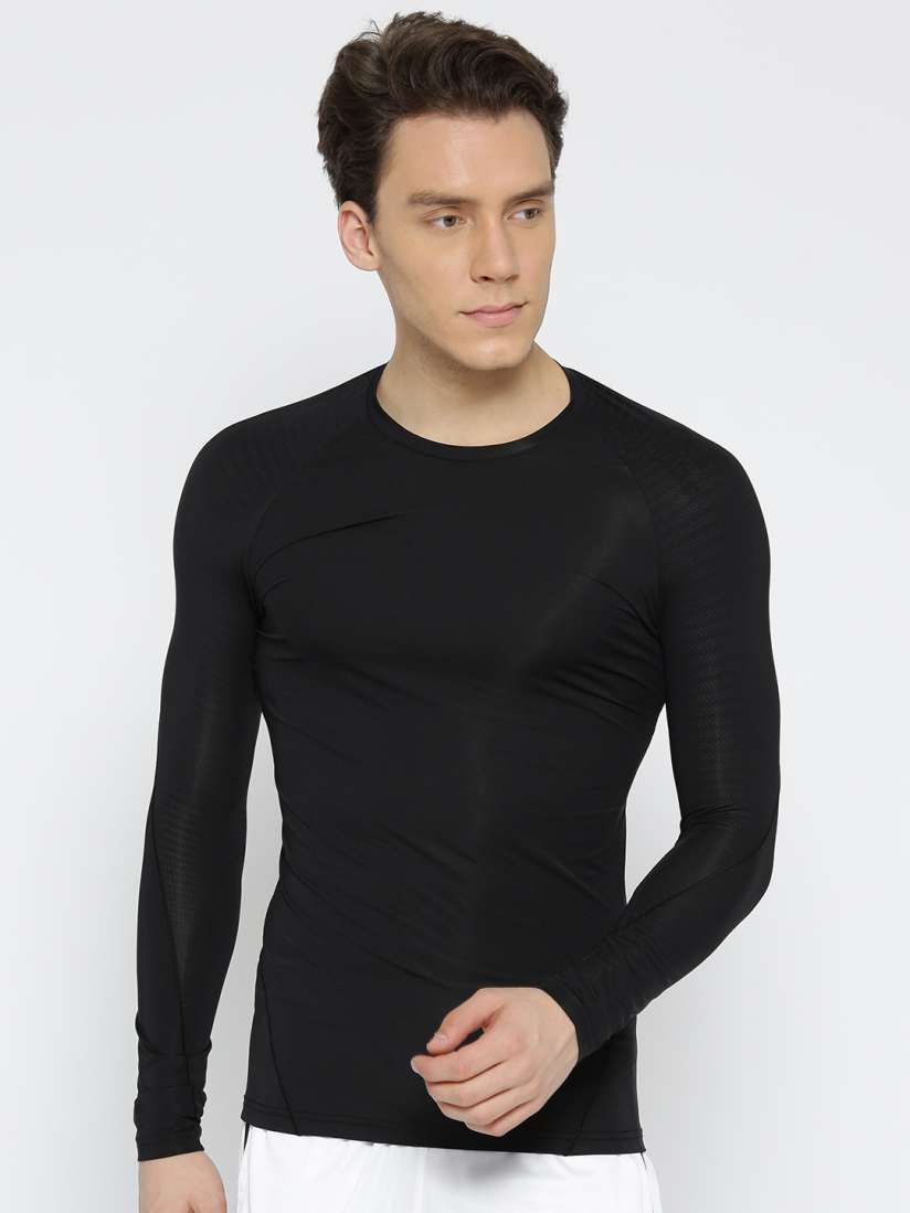 Buy ADIDAS Black Alphaskin Tech Self Striped Back Round Neck Training T shirt Tshirts for Men 2450801 Myntra