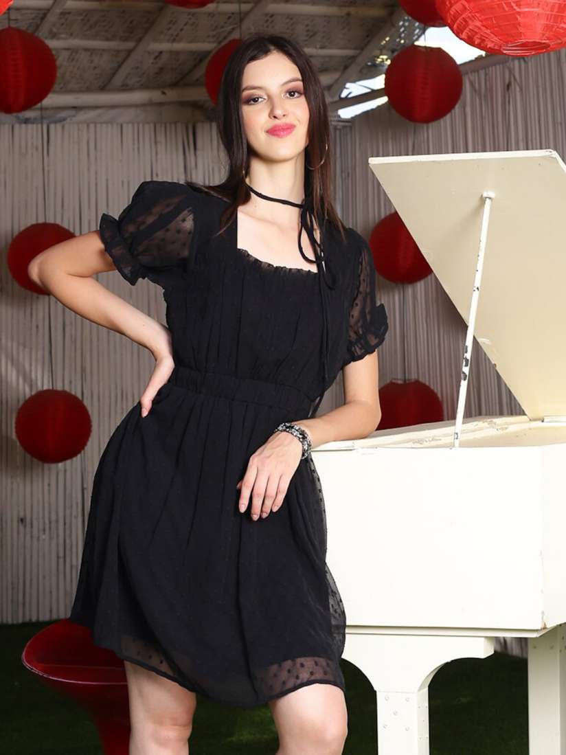 Myntra black dress best sale