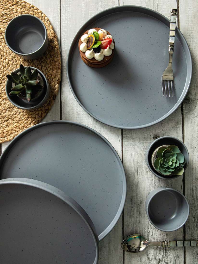 Buy Servewell Grey 8 Pieces Melamine Dishwasher Safe Glossy Plates Bowls Dinner Set for Unisex 24511172 Myntra