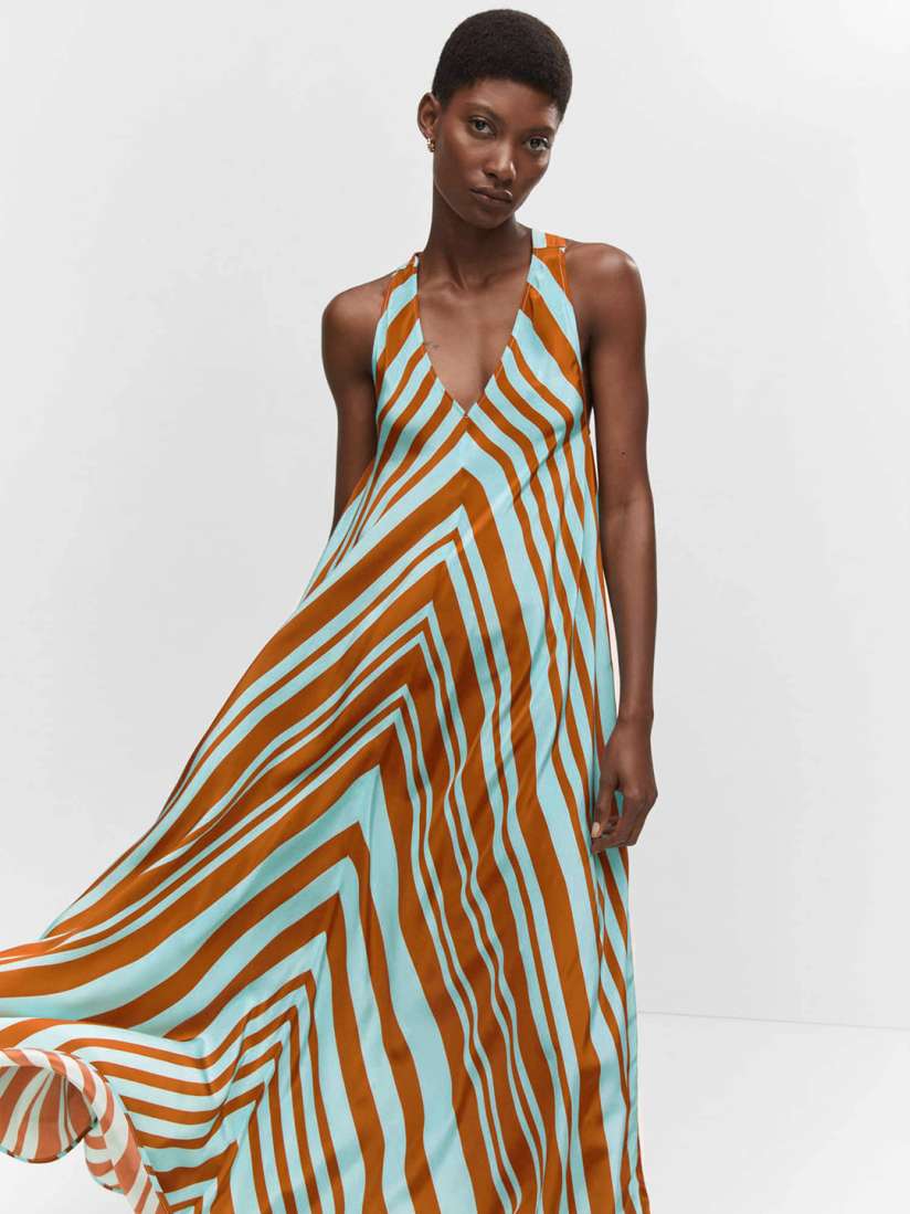 Buy MANGO Striped Satin Maxi Dress Dresses for Women 24518280 Myntra