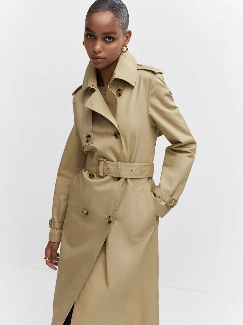 Buy MANGO Double Breasted Longline Trench Coat Coats for Women 24518428 Myntra