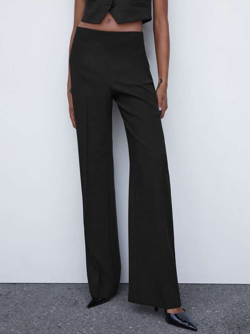 Mango flowy trousers sale