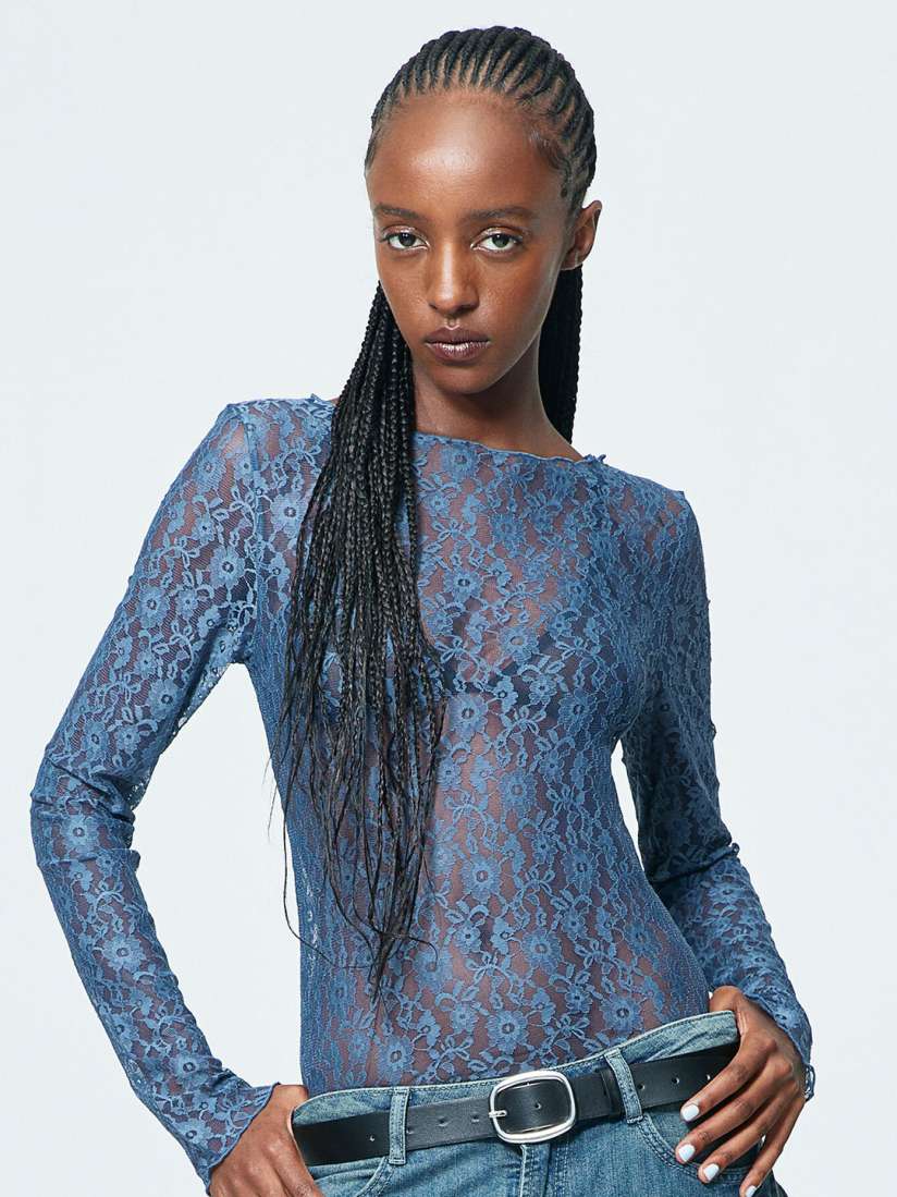 Buy H M Sheer Lace Top Tops for Women 24521408 Myntra