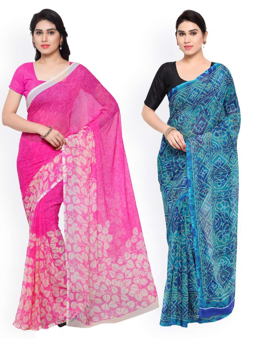 Buy Vaamsi Pack of Two Printed Sarees Sarees for Women 2452143 Myntra
