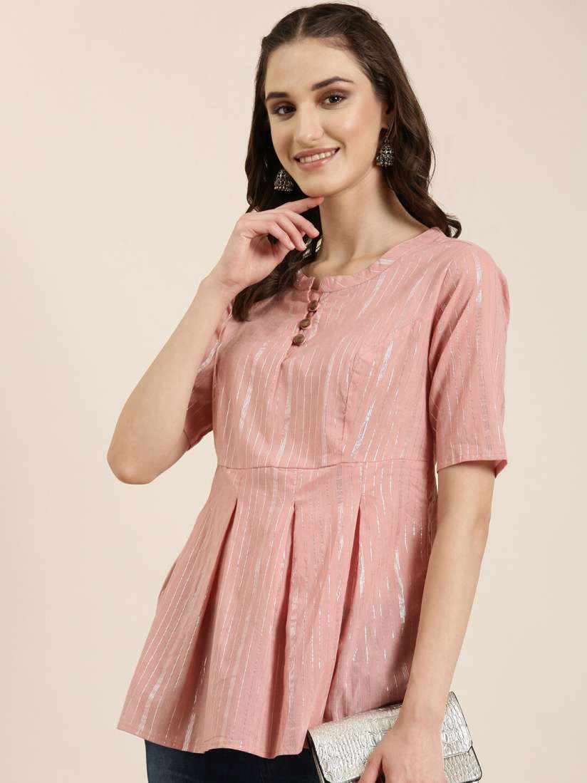 Buy SHOWOFF Striped Empire A Line Kurti Kurtis for Women 24522308 Myntra