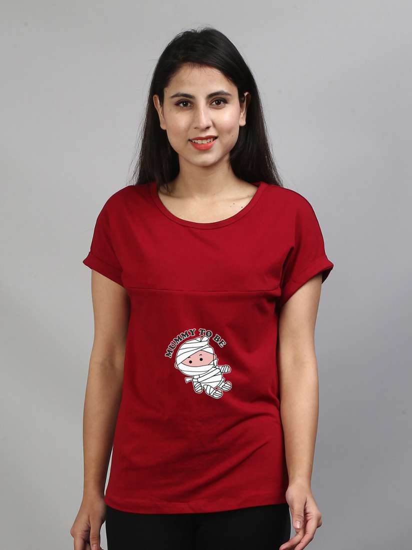 Buy SillyBoom Graphic Printed Maternity Feeding T shirt Tshirts for Women 24525828 Myntra