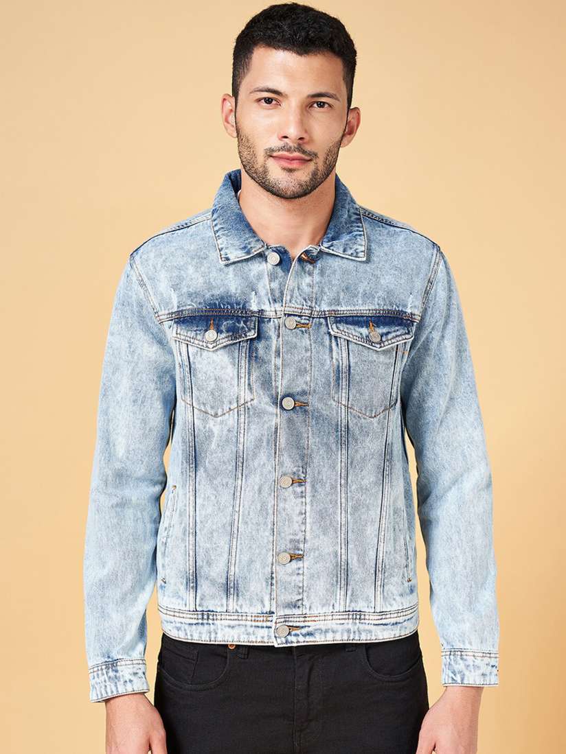 Buy People Washed Pure Cotton Denim Jacket Jackets for Men 24529748 Myntra