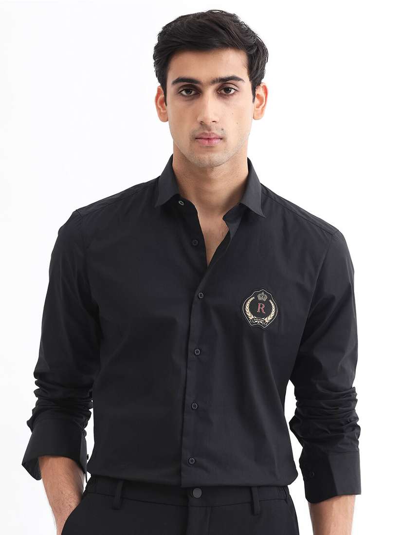 Rare Rabbit Black And Grey Shirt Mens RARE RABBIT Men Cron Slim